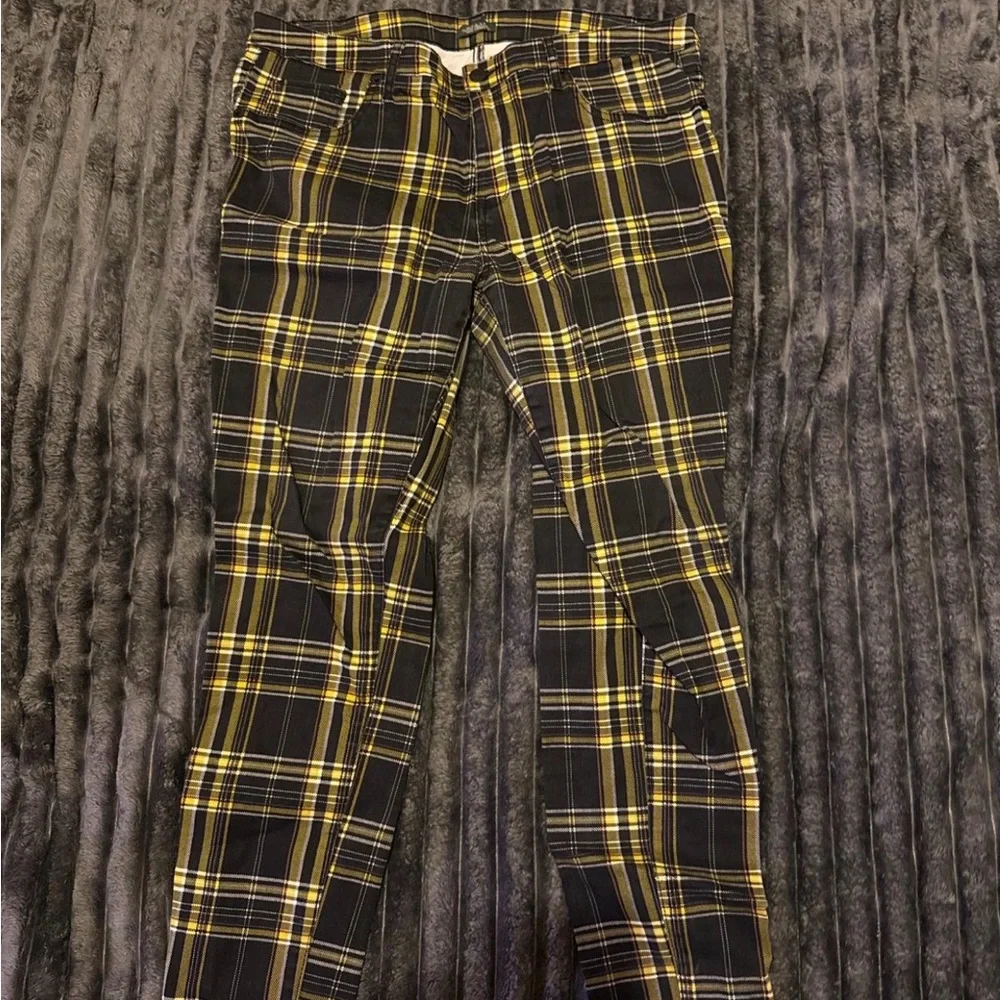 Wild Fable Tartan skinny jeans in Black and Yellow - Picture 1 of 2